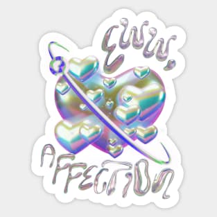 Ewww affection y2k design vaporwave vibe  metallic bubbles Sticker